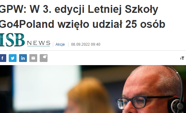 ISBNews podsumował tegoroczną Letnią Szkołę Go4Poland